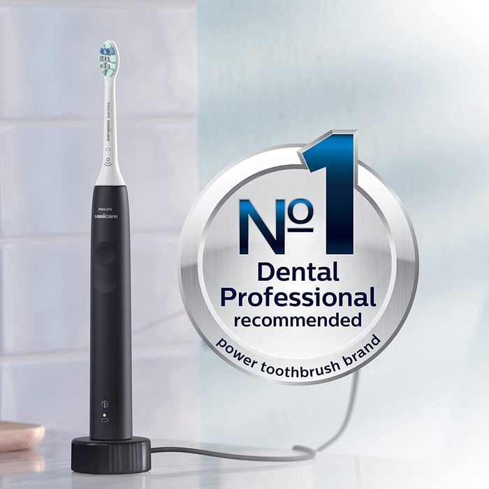4100 Power Toothbrush, Rechargeable Electric Toothbrush with Pressure Sensor, Black HX3681/24