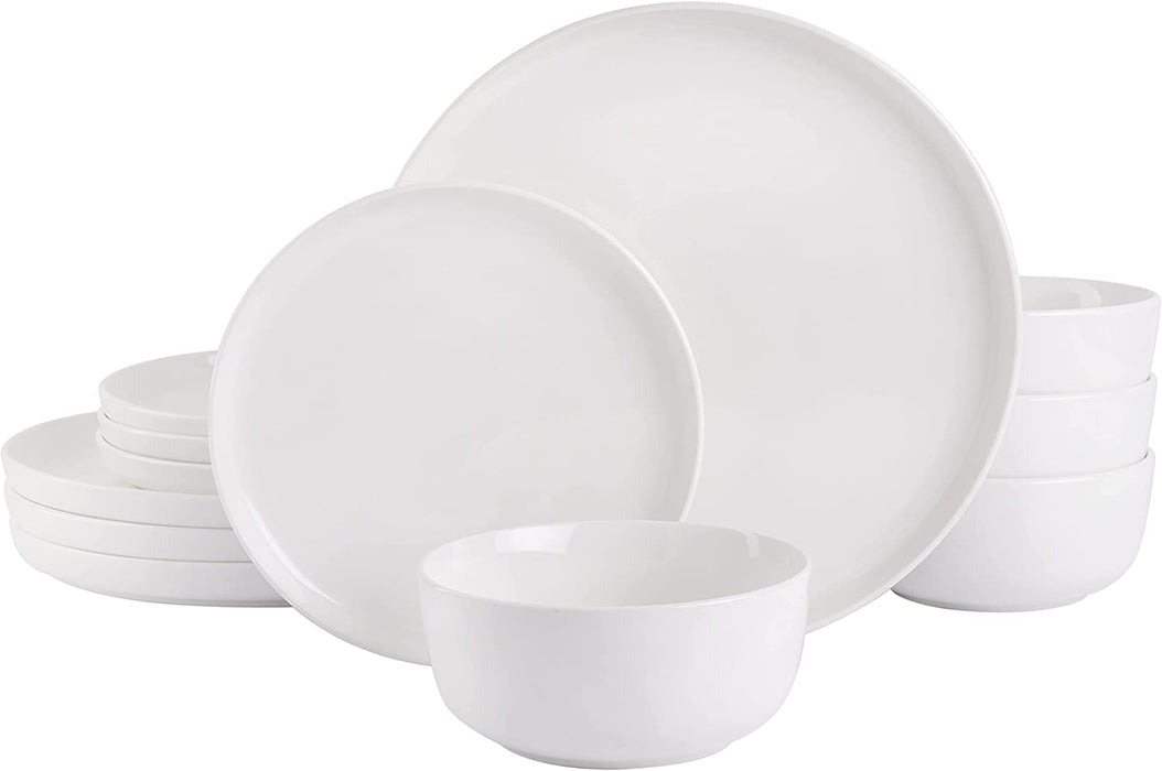 Gibson Home Oslo Porcelain Dinnerware Set, Service for 4 (16Pcs), White