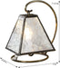 Small Lamp Tiffany Style Stained Glass Decorative Accent Night Light Table Top Mission Home Décor Bedroom, Bathroom, Nursery Clear J Devlin Lam 651