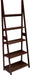 Modern 5-Tier Ladder Bookshelf Organizer, Solid Rubberwood Frame - Espresso Finish