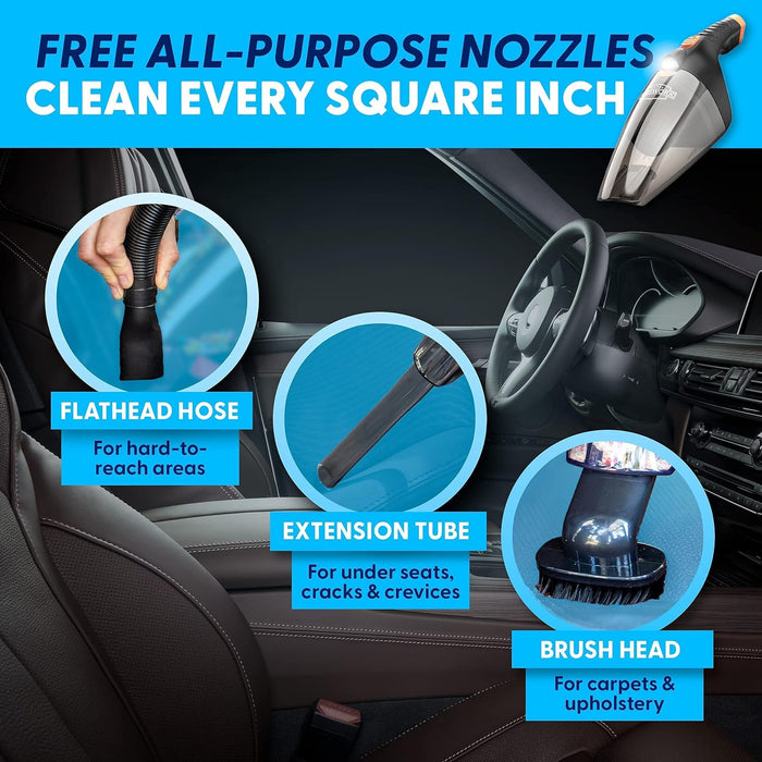 Thisworx Car Vacuum Cleaner 2.0 - Upgraded W/ LED Light, Double HEPA Filter, 110W High Suction Power