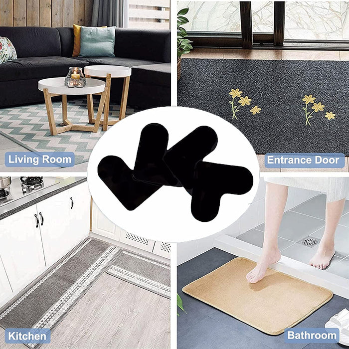 8 Pack Rug Gripper, Reusable Washable Rug Tape, Double Sided Non-Slip Rug Pads Carpet Stickers for Hardwood Floors, Area Rugs, Tile
