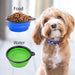 Collapsible Dog Bowls, Portable Travel Dog Bowls, Expandable for Cat Dog Water Bowls Food Feeding, 2 Pack Silicone Pet Bowls with Waste Bag Dispenser