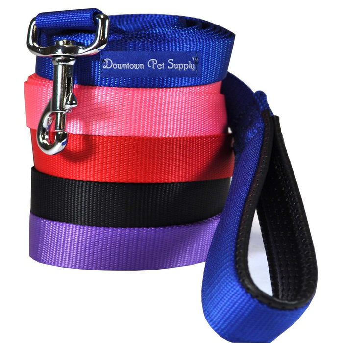 6Ft Dog Leash - Heavy-Duty Dog Leash with Padded Comfort Handle and Stainless Steel Fastener - Durable Dog Training Leash - 0.75 in Wide - Black Dog Leash
