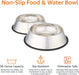 Stainless Steel Pet Dog Water and Food Bowl, Set of 2 (11 X 3 Inches)