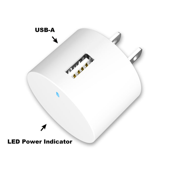 Onn. 2.4A USB Wall Charger with Foldable Plug-White, for Iphone, Ipad and Android Smartphones