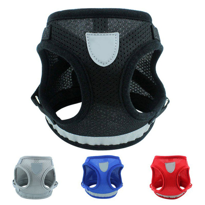 Soft Mesh Puppy Vest Harness Adjustable Pet Lead Chest Walking Leash for Dog Cat