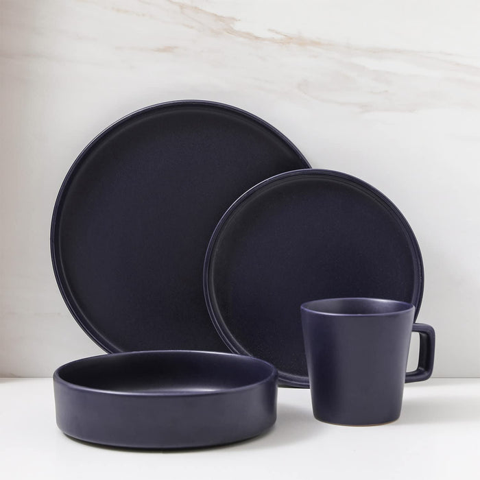 Coupe Dinnerware Set, Service for 8, Black Matte, 32 Piece