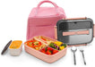 Bento Lunch Box Leak-Proof Eco-Friendly Bento Box Food Storage Containers with Sauce Jar and Stainless Spoon&Fork for Adults Women Men Kids