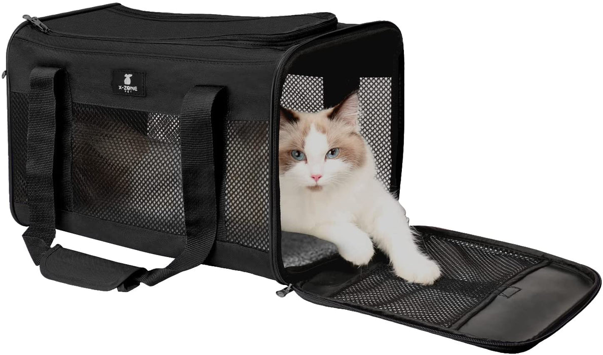 Cat Carrier Pet Carrier Portable Kitten Carrier for Small Medium Cats under 25 Lbs,Cat Carrying Case with Removable Fleece Pad,Airline Approved Soft Sided Pet Travel Carrier
