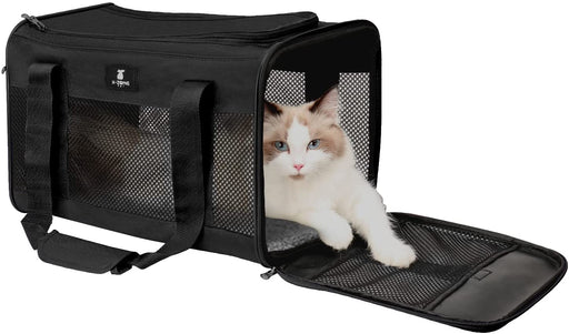 Cat Carrier Pet Carrier Portable Kitten Carrier for Small Medium Cats under 25 Lbs,Cat Carrying Case with Removable Fleece Pad,Airline Approved Soft Sided Pet Travel Carrier