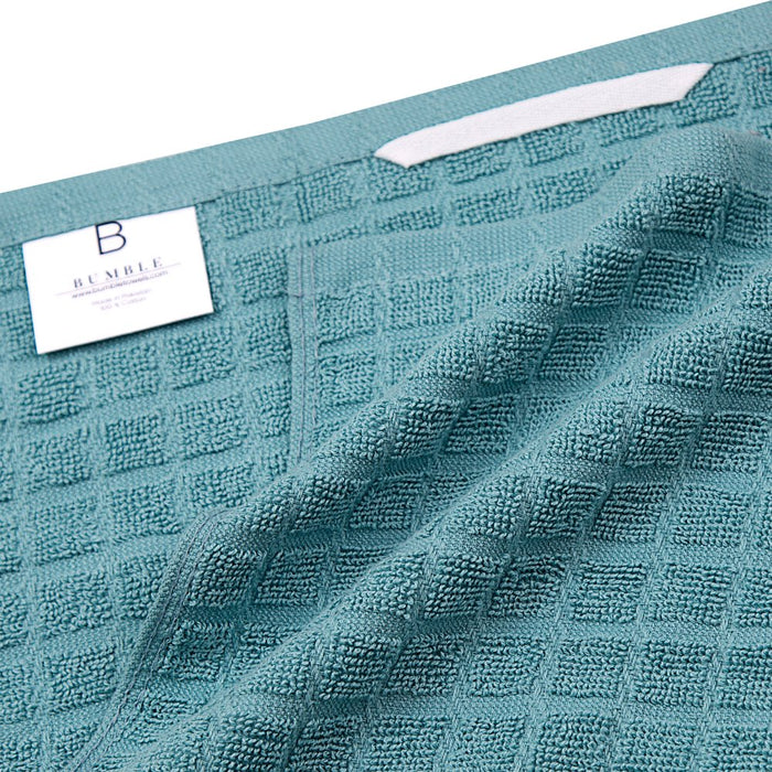 Premium Kitchen Towels (16”X 28”, 6 Pack) – Large Cotton Kitchen Hand Towels – Chef Weave Design – 380 GSM Highly Absorbent Tea Towels Set with Hanging Loop – Aqua