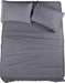 Queen Bed Sheets Set - 4 Piece Bedding - Brushed Microfiber - Shrinkage and Fade Resistant - Easy Care (Queen, Grey)
