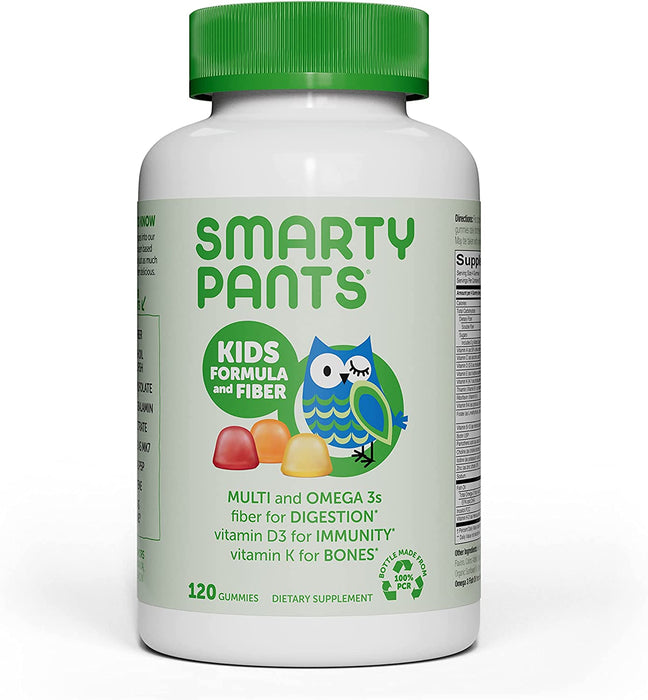 Smartypants Kids Formula Daily Gummy Multivitamin: Vitamin C, D3, and Zinc for Immunity, Gluten Free, Omega 3 Fish Oil (DHA/EPA), Vitamin B6, B12, 120 Count (30 Day Supply)