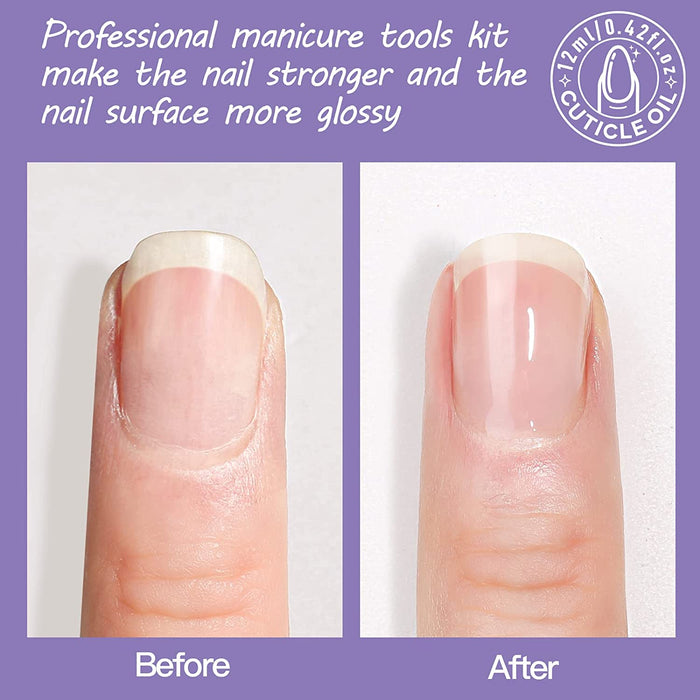 Nail Files and Buffers,  Nail Cuticle Remover Kit with Nail File, Nail Buffer, Nail Buffer Block, Cuticle Nipper, Cuticle Pusher, Cuticle Peeler. Nail Cuticle Oil Lavender for Nail Care