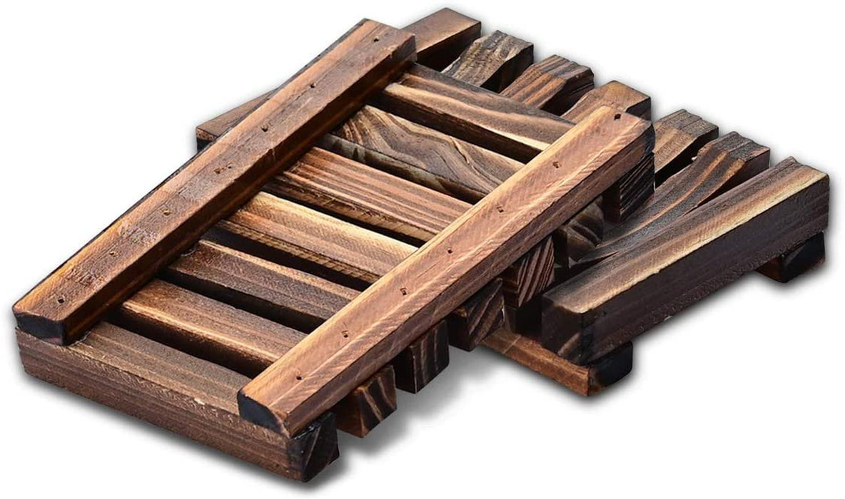 Wood Soap Dish 2 Pack Wooden Soap Holder for Shower Bathroom Kitchen Sinks