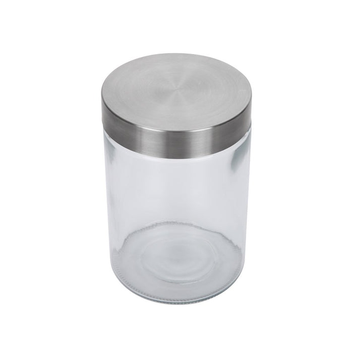 Mainstays Glass Storage Canisters with Stainless Steel Lids, 4 Piece Set