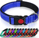 Reflective Dog Collar with Safety Locking Buckle, Adjustable Nylon Pet Collars for Extra Large Dogs, Red