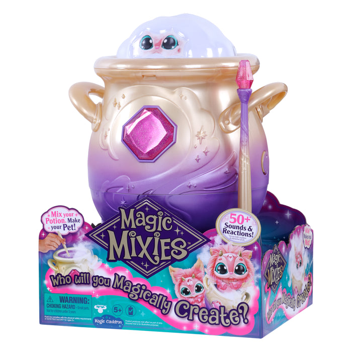 Magic Mixies - Magical Misting Cauldron with Interactive Pink Plush Toy - Electronic Pets