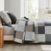 100% Cotton Quilt Set Queen Size,Patchwork Plaid Queen Quilt Bedding Set Bedspreads,Farmhouse Lightweight Comforter,Grey/Gray/Black/Tan/White/Cream Reversible Quilt for Queen Bed,3 Pieces