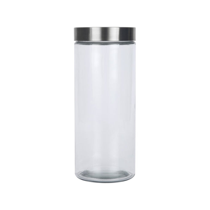 Mainstays Glass Storage Canisters with Stainless Steel Lids, 4 Piece Set
