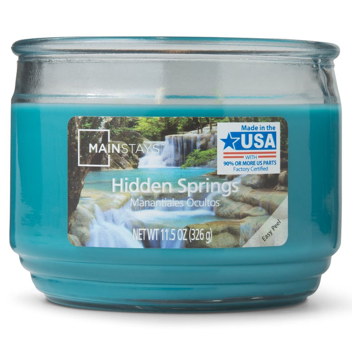Mainstays Hidden Springs Scented 3-Wick Glass Jar Candle, 11.5 Oz.