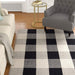 Buffalo Plaid Check Rug - 27.5''X43'' Cotton Hand-Woven Indoor/Outdoor Area Rugs for Layered Door Mats Washable Carpet for Porch/Kitchen/Farmhouse Black/White