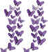 72 Pieces 3D Butterfly Wall Decals Sticker Wall Decal Decor Art Decorations Sticker Set 3 Sizes for Room Home Nursery Classroom Offices Kids Girl Boy Bedroom Bathroom Living Room Decor (Purple)