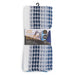 Cotton Waffle Kitchen Towels, Blue White, 3-Piece Set