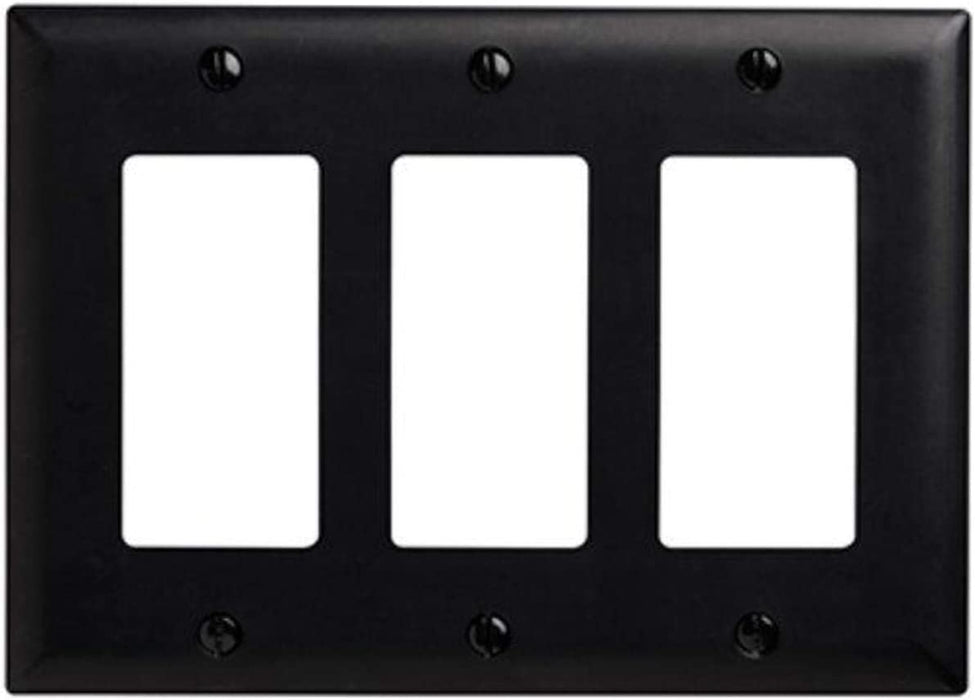 Legrand - Pass & Seymour TP263BK Pass & Seymour Tp263-Bk 3G Decor, 3-Gang, Black