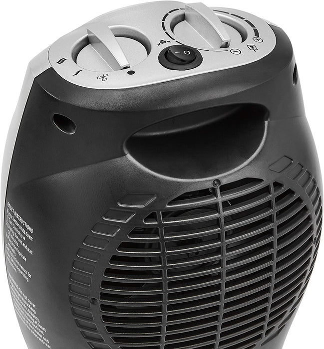 1500W Oscillating Ceramic Heater with Adjustable Thermostat, Silver