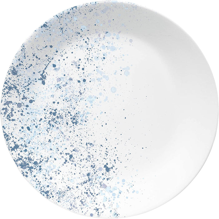 Vitrelle 18-Piece Service for 6 Dinnerware Set, Triple Layer Glass and Chip Resistant, Lightweight round Plates and Bowls Set, Indigo Speckle