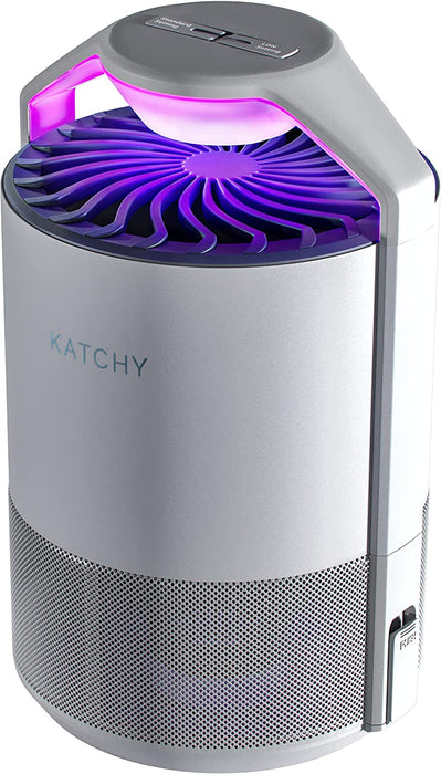 Indoor Insect Trap - Catcher & Killer for Mosquitos, Gnats, Moths, Fruit Flies - Non-Zapper Traps for inside Your Home - Catch Insects Indoors with Suction, Bug Light & Sticky Glue (Black)