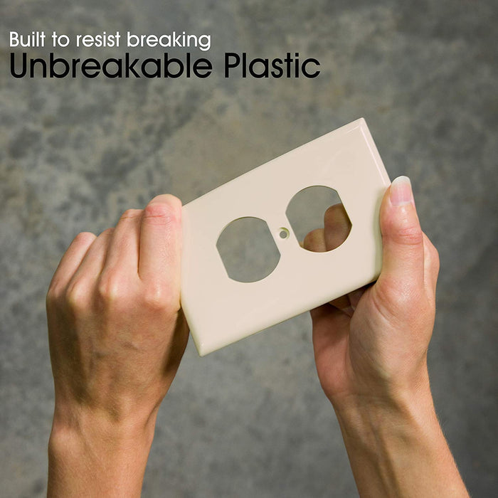 Power Gear Outlet Wall Plate Cover, 1 Gang, Light Switch Cover, 3.1” X 4.9”, Screws Included, Outlet Covers, Light Almond, 30866,Oversized