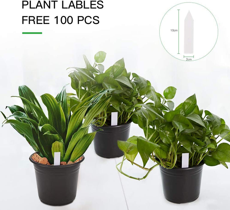 100-Pack 0.5 Gallon Plant Nursery Pots, Plastic Pots for Flower Seedling, Flower Plant Container Seed Starting Pot, Come with 100 Pcs Plant Labels