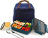 Bento Lunch Box Leak-Proof Eco-Friendly Bento Box Food Storage Containers with Sauce Jar and Stainless Spoon&Fork for Adults Women Men Kids
