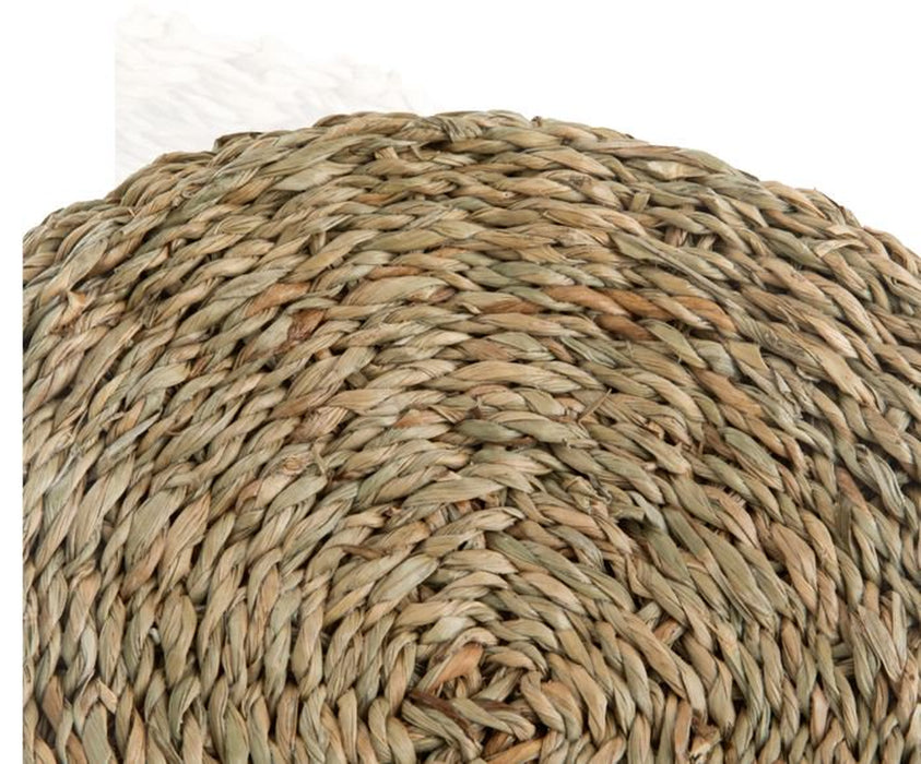 Mainstays Natural Seagrass Basket with Cream Color Stripes