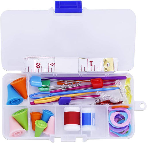 381 Pieces Stitch Ring Markers and Colorful Knitting Crochet Locking Counter Stitch Needle Clips + Weaving Tools Knitting Kits with 3 Storage Boxes