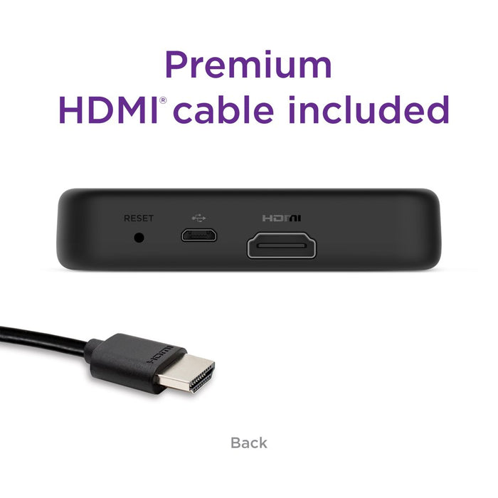 Premiere | 4K/HDR Streaming Media Player with Premium High Speed HDMI Cable and Simple Remote