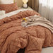 Bedsure Twin Duvet Cover Set - Duvet Cover Twin Size, Twin Bohobedding for All Seasons, 2 Pieces Embroidery Shabby Chic Home Bedding Duvet Cover Set (Burnt Orange, Twin, 68X90'')