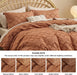 Bedsure Twin Duvet Cover Set - Duvet Cover Twin Size, Twin Bohobedding for All Seasons, 2 Pieces Embroidery Shabby Chic Home Bedding Duvet Cover Set (Burnt Orange, Twin, 68X90'')