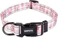 QQPETS Adjustable Soft Dog Collar: Print Flower Pink Multicolor Cute Patterns for XS Small Medium Large Pet Girl Boy Puppy Walking Running Training (M, Bone)