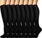 Graduated Copper Compression Socks for Men & Women Circulation 8 Pairs 15-20Mmhg - Best for Running Athletic Cycling
