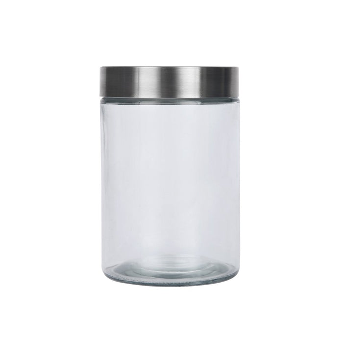 Mainstays Glass Storage Canisters with Stainless Steel Lids, 4 Piece Set