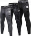 3 Pack Men'S Compression Pants Cool Dry Athletic Tights Sport Leggings with Pocket Baselayer for Running Football Yoga