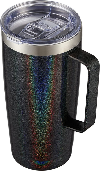 20 Oz Tumbler Mug with Lid and Straw, Insulated Travel Coffee Mug with Handle, Double Wall Stainless Steel Vacuum Coffee Tumbler, Thermal Coffee Cup, Navy Blue