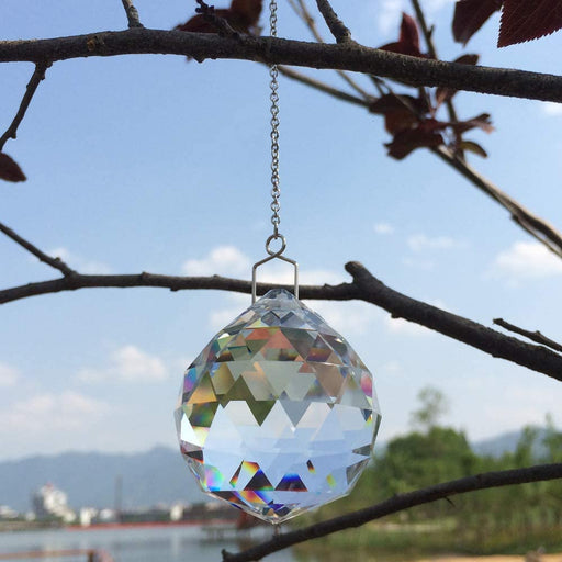 Suncatcher Crystals Ball Prism Window Rainbow Maker with Chain for Easy Hanging 40Mm 2 Pack