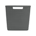 Jute 11" Cube Basket, Resin Plastic Storage Bin, Grey Flannel
