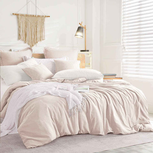 Beige Bedding Comforter Set Queen Size, 7 Piece Boho Microfiber Bed in a Bag - Soft & Lightweight All Season Farmhouse down Alternative Comforter with Sheets for Women Men, Solid Light Khaki