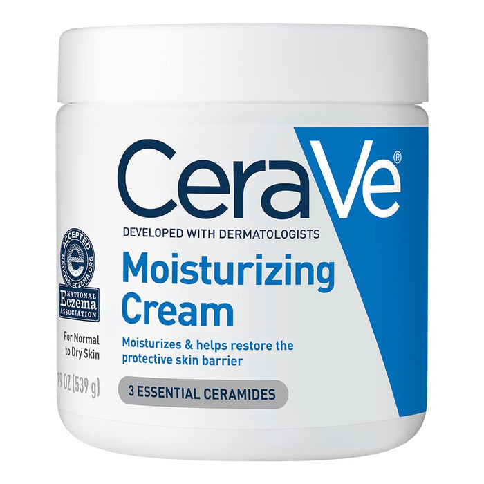 Cerave Moisturizing Cream | Body and Face Moisturizer for Dry Skin | Body Cream with Hyaluronic Acid and Ceramides | Normal | Fragrance Free | 19 Oz | Packages May Vary